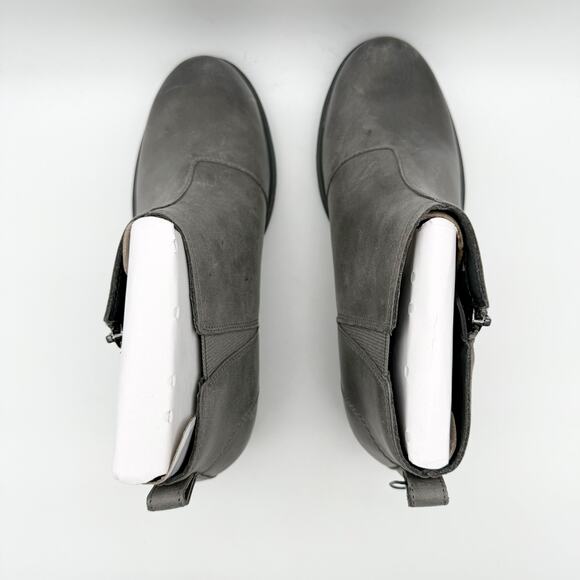 Sorel Women Evie ll Zip Wedge Bootie US 10.5 EU 41.5 Grey Leather Waterproof NIB - Picture 10 of 13